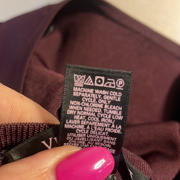 Victoria Secret midweight bodycon mini dress / faux leather / lace accents Med - Picture 10 of 13